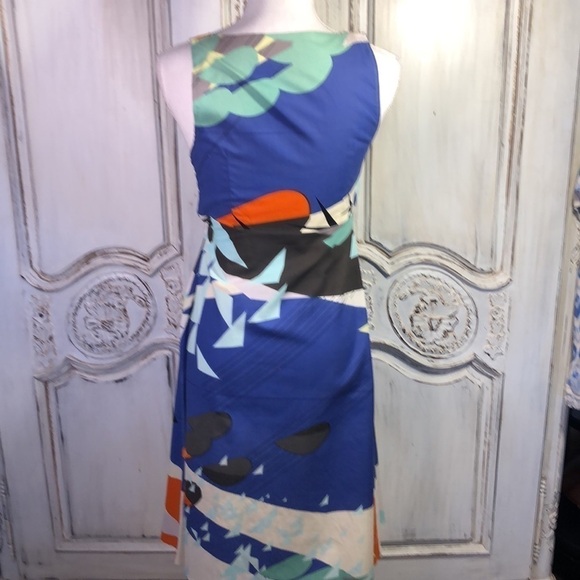 Marimekko for Anthropologie 100% Cotton Multi Color Graphic Scoop Neck Dress S/0 - Picture 6 of 9